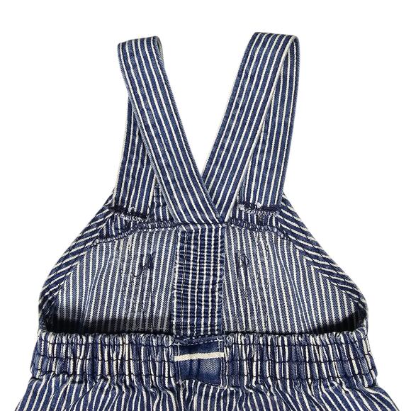 Vintage OshKosh B'Gosh Hickory Stripe 90s Railroad Engineer Overalls 3-6 Months - Picture 5 of 7